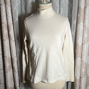 Eddie Bauer cream mock  Turtleneck size small